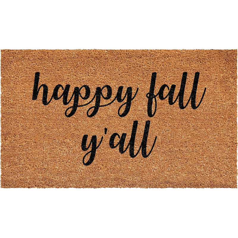 Paillasson 17 po x 29 po brun et naturel Happy Fall Y'all