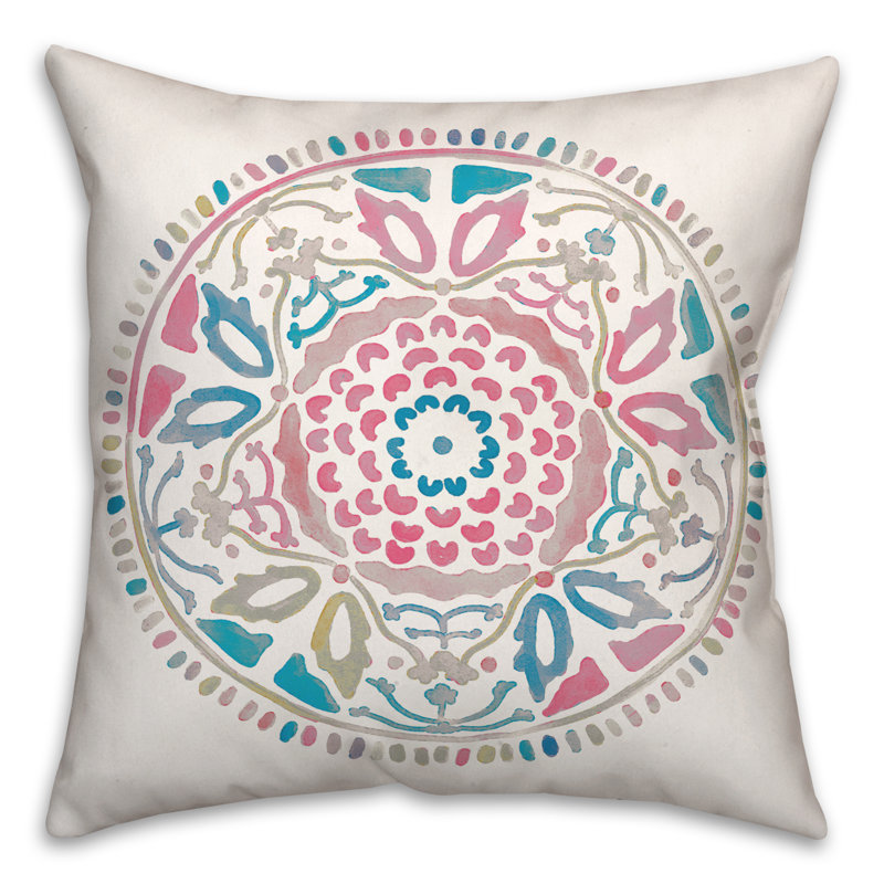 Housse et insert de coussin extérieur d'extérieur, Rose / bleu, Floral 3