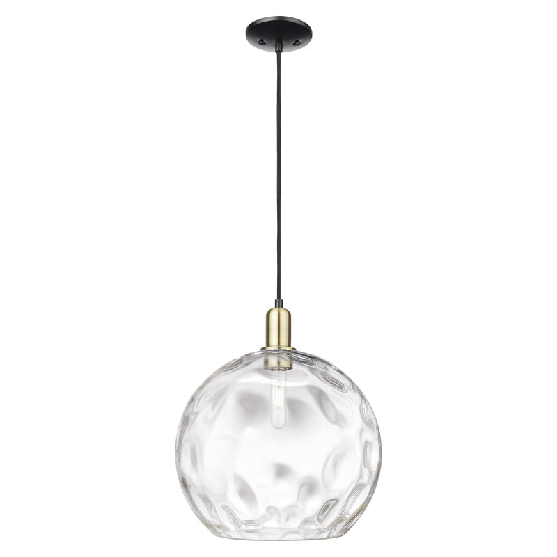 Mini-luminaire suspendu 1 lumière Arcadia, Laiton antique noir, H 12,13 po x l 13 po x P 13 po