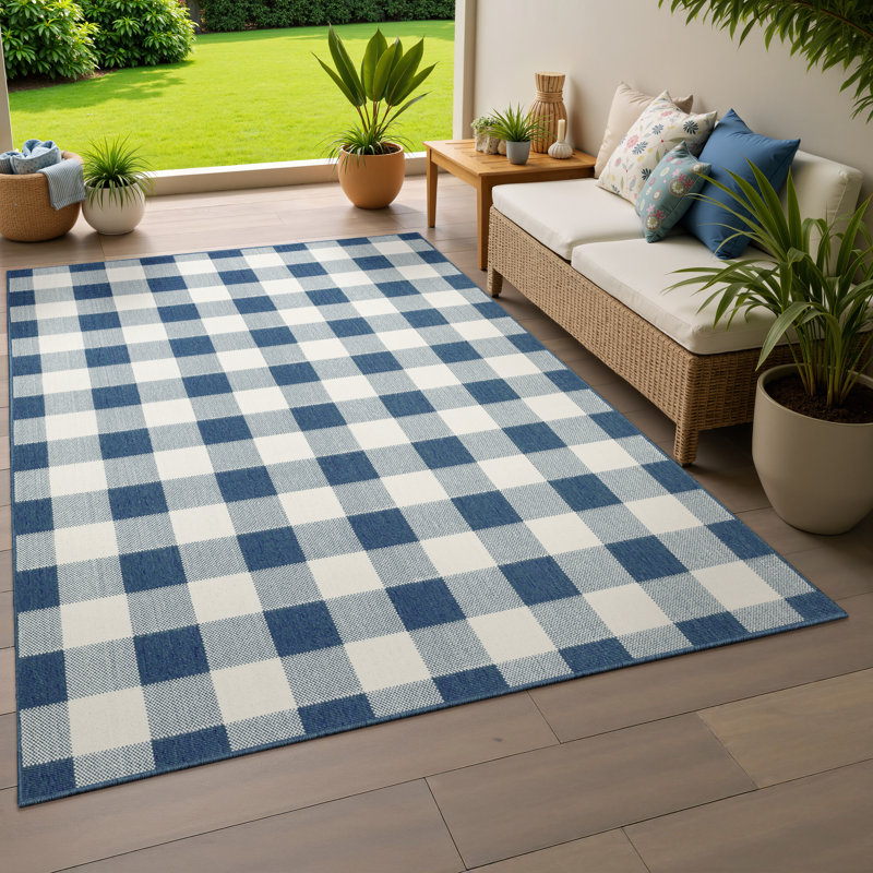 Mac Plaid Indoor / Outdoor Rug, Rectangle 3'7" x 5'6"