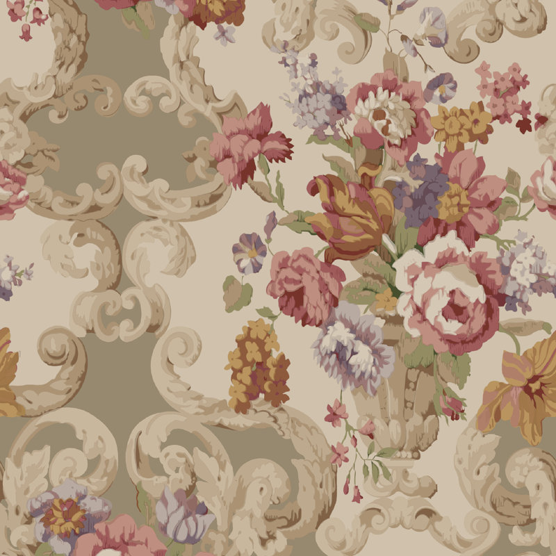 32.8' L x 27.56" W Smooth Wallpaper Roll, Red/Plum