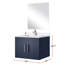 Meuble-lavabo 24 po x 22 po bleu marine avec comptoir en quartz blanc, miroir 18 po et robinet inclus