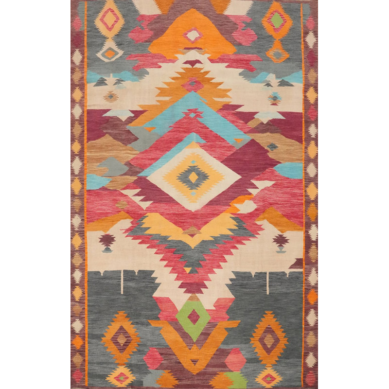 Tapis géométrique kilim 10 x 13