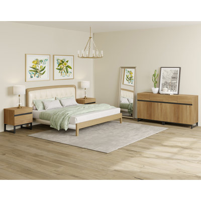 Millwood Pines Modern Storage Cabinet And 2 End Table Set Of 3, Storage Entertainment Center For Tvs Up To 70 Inch, 2 Nightstand With Drawer And Cabin by Millwood Pines