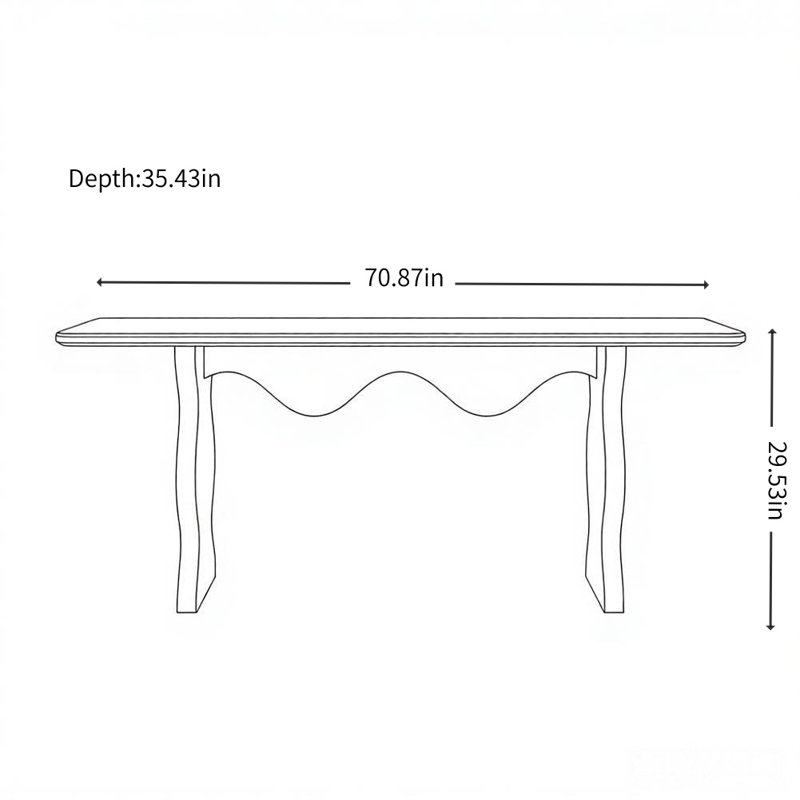 Table de salle à manger rectangulaire simple et créative, Noir