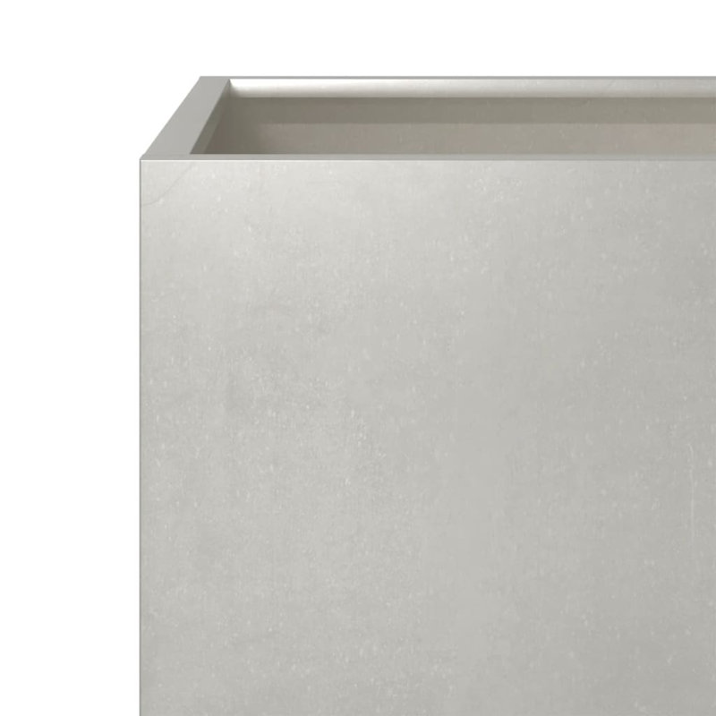 Alhasan Metal Elevated Planter, 40 cm H x 40 cm W x 40 cm D, Silver