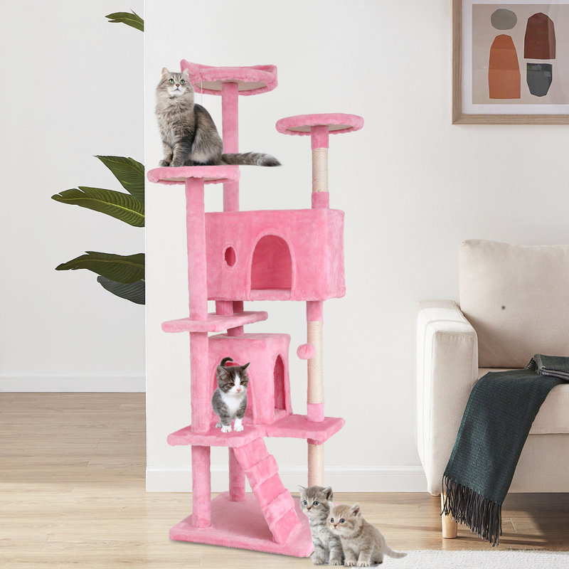 Arbre à chat 70 po Aliza, Rose