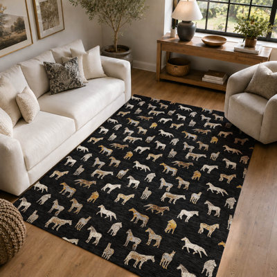 Tapis à imprimé animal de qualité supérieure lavable à la machine Prisco