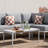 All-Weather Metal Patio Coffee Table – Durable, Spacious, Wood-Look Slatted Top-697600285