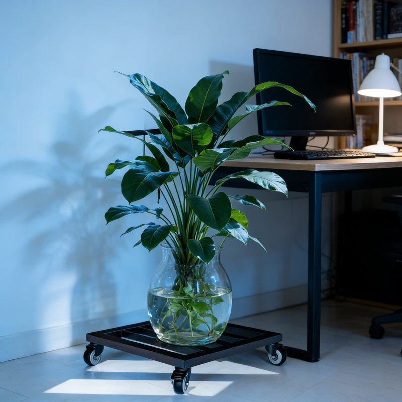 Support à plante robuste verrouillable avec roulettes - Base mobile d'une capacité de 385 lb pour les grands pots, parasols et supports à plantes