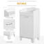 Panier à linge inclinable 31 po, panier de rangement autoportant, armoire de rangement pour salle de bain, blanc, buffet