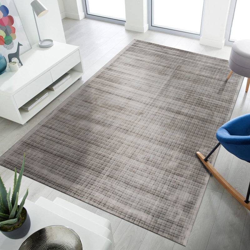 Tapis argenté fait à la main Sloane Maya, Rectangle de 10 pi x 14 pi
