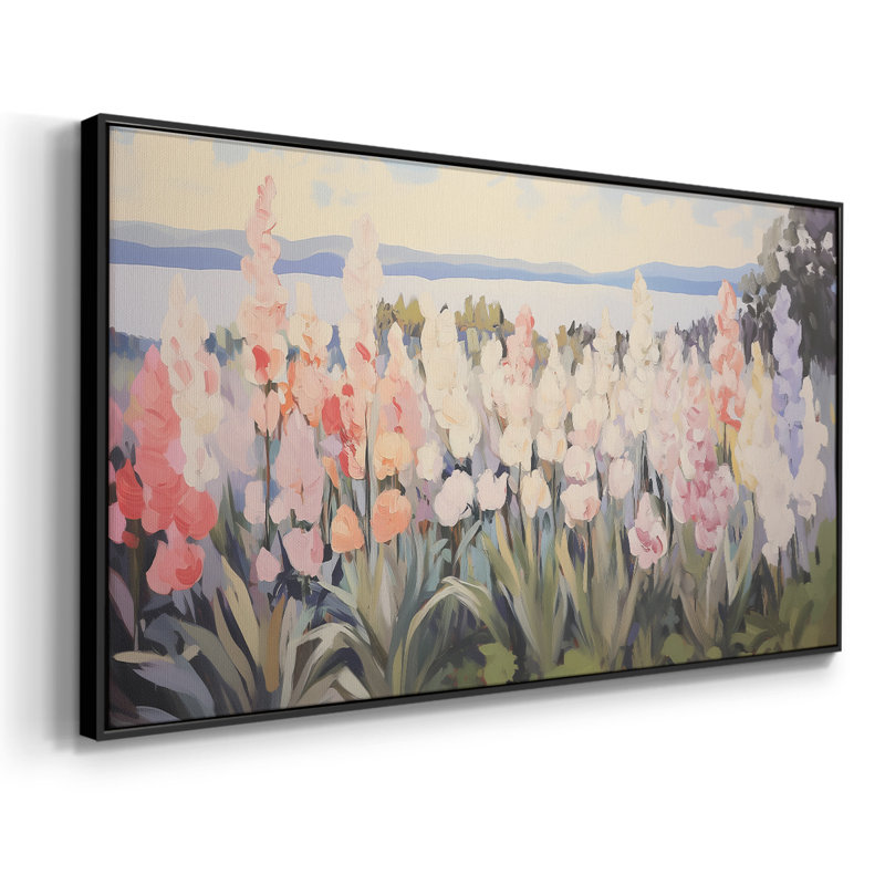 Botanical Series-CCXCV- Toile tendue avec châssis tendue, prête à être accrochée, H 25 po x l 49 po, Noir