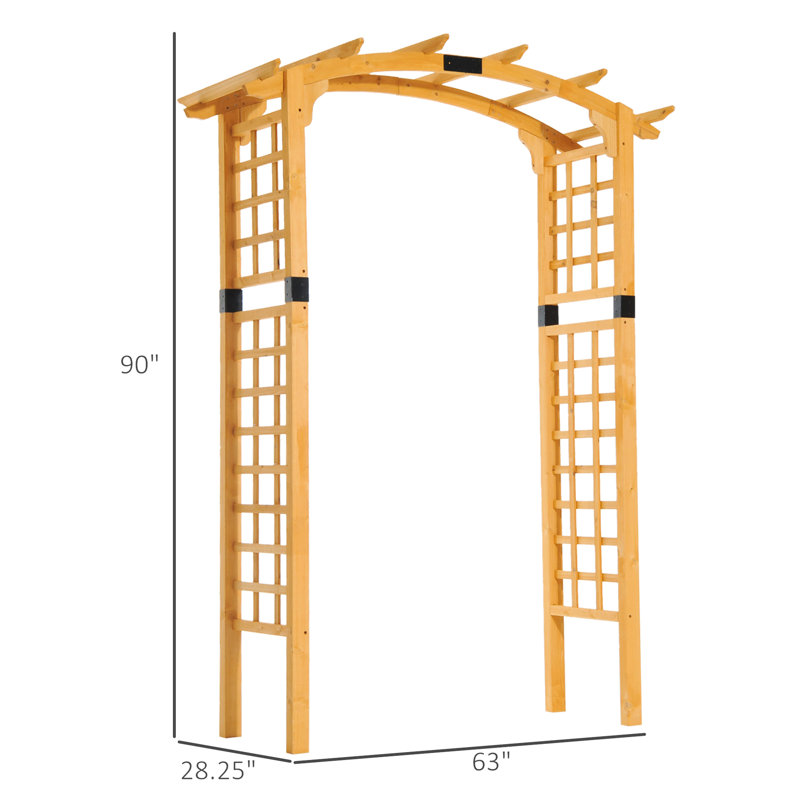 Arche de 90 po avec treillis de bois séduisant - décor de jardin naturel