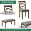 Élégante table de salle à manger en bois 6 pièces avec 4 chaises et un banc. Ensemble de table à manger moderne pour 6 personnes, ensemble de table à manger rectangulaire pour le salon, la cuisine et la salle à manger