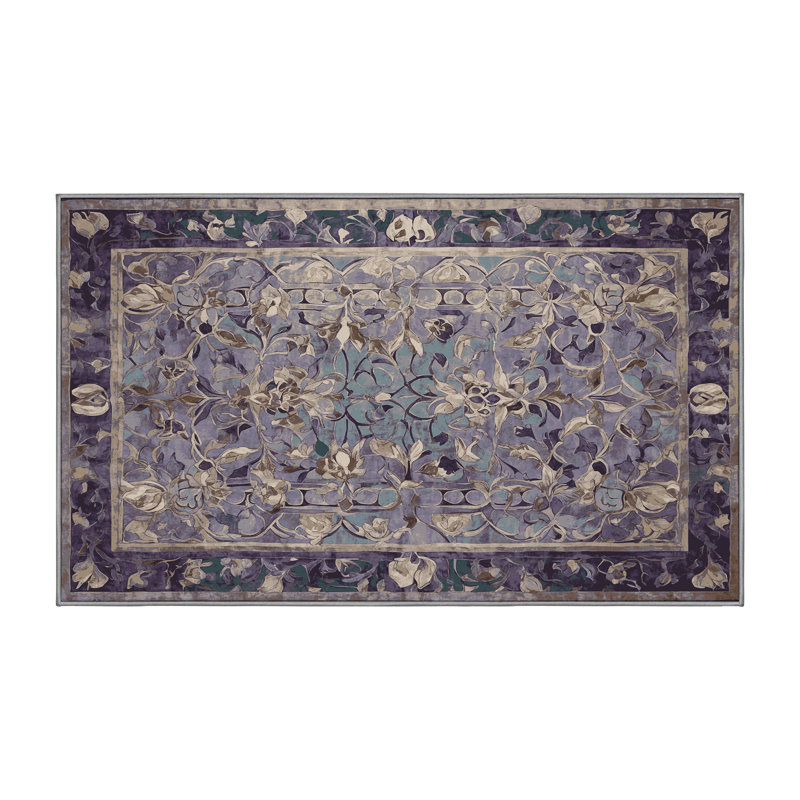 Tapis rose lavable à la machine, Rectangle 4 pi x 6 pi