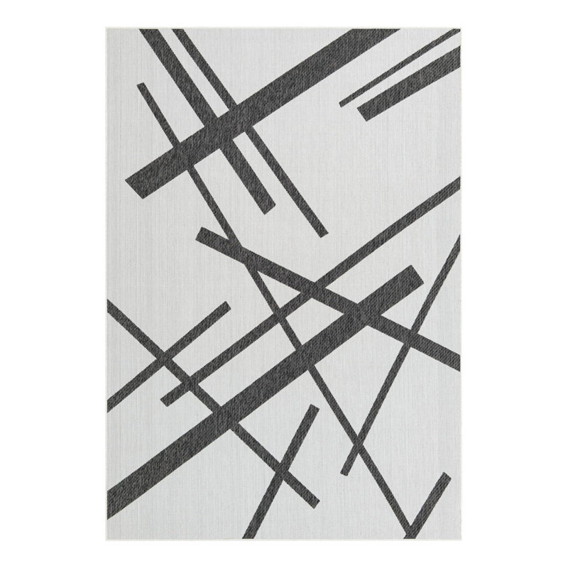 Tapis intérieur / extérieur d'extérieur moderne, Rectangle 7 pi 1 po x 10 pi