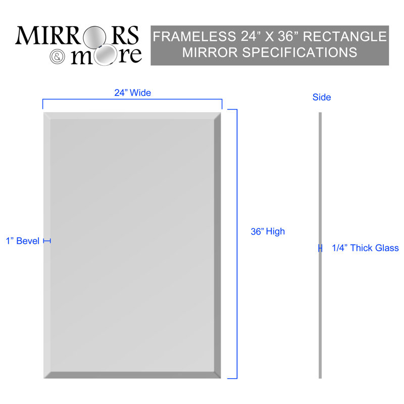Miroir de salle de bain mural, 36 po x 24 po