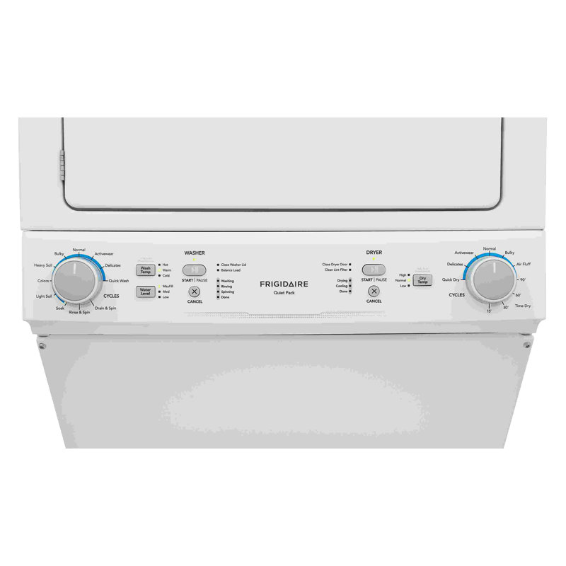 White Electric Stacked Washer and Dryer Combo