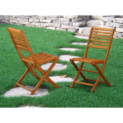 Chaises de salle à manger d'extérieur pliables Cameron - bois d'acacia, ensemble de 2, huile naturelle