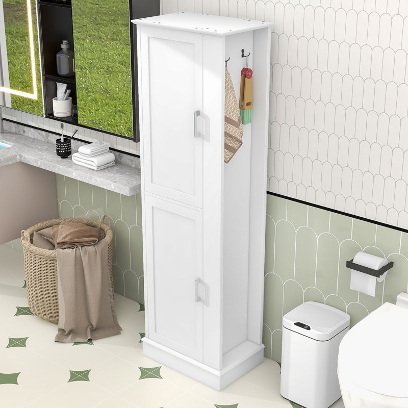 Armoire de rangement en MDF de qualité supérieure avec tablettes réglables, Blanc