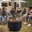 26 Inch Outdoor Fire Pit, Wood Burning Firepit For Outside With Fire Pit Cover, Grill Net, Fire Poker, Portable Bonfire Fire Pit