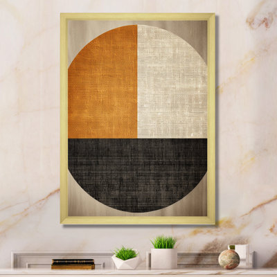 Orange and black geometric breeze shapes - Abstract Collages Wall Art