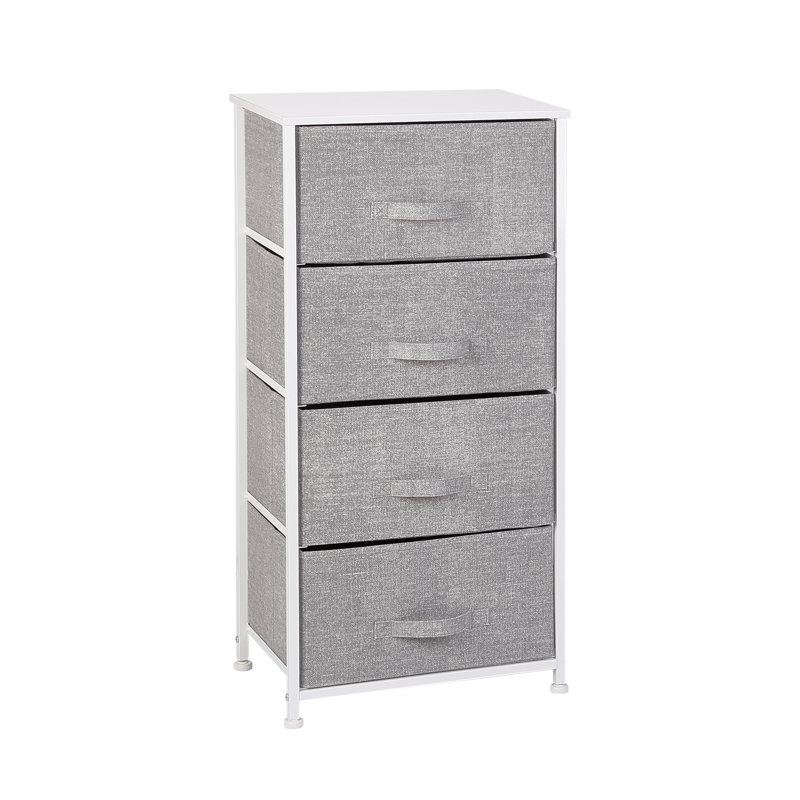 Commode 4 tiroirs Gastineau, Blanc / gris