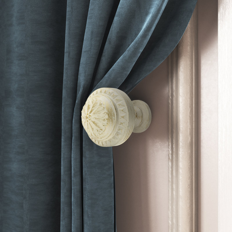 Retenue de rideau Cleek Medallion, Blanc doré de France