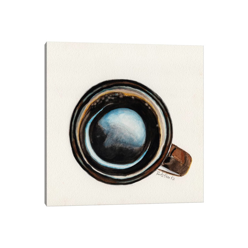 Brown Coffee Cup by Jennifer Redstreake - 1 Piece Wrapped Canvas Wall Art, 30.48 cm H x 30.48 cm W