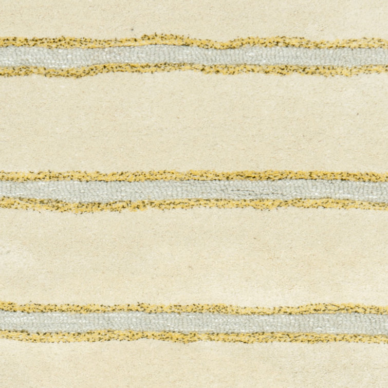 Schmier Martha Stewart Hand Tufted Wool/Viscose Striped Rug in Beige