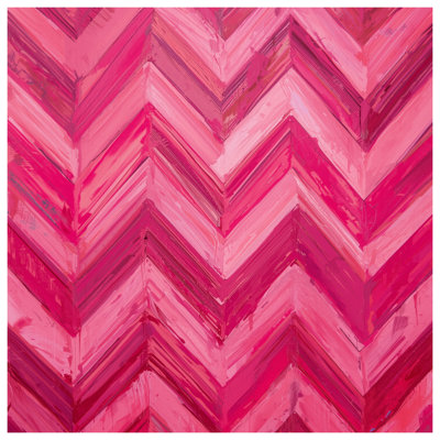 Tapisserie murale zigzag rose à chevrons - Décoration murale à chevrons