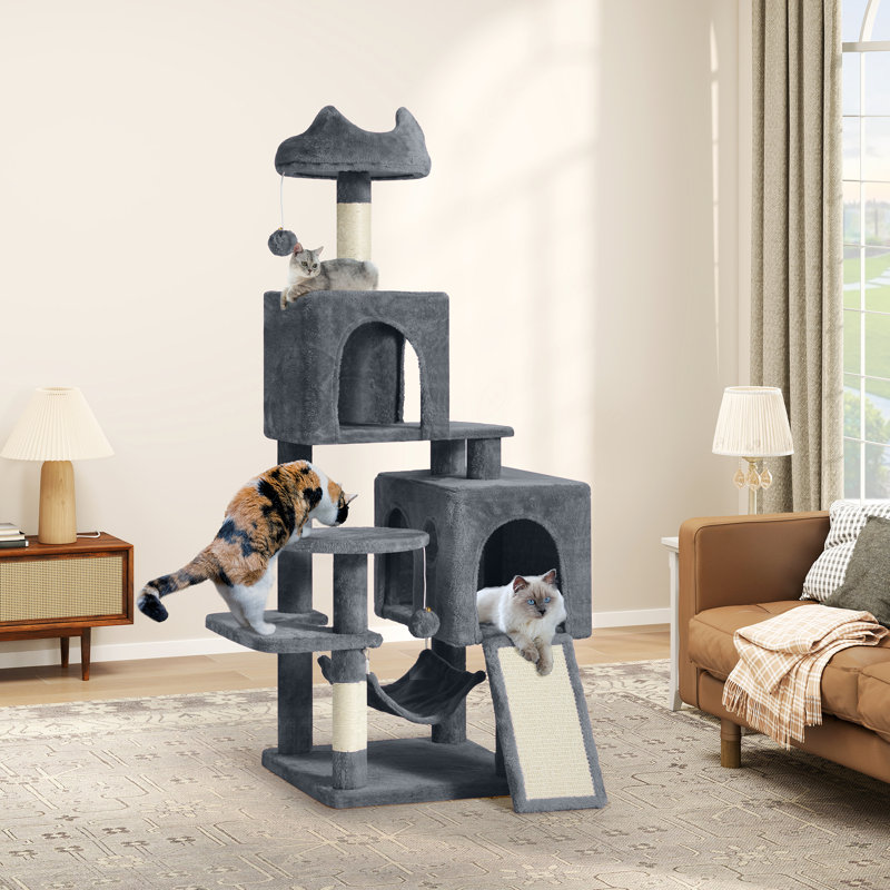 Cat Tree With Scratching Post, Dark Grey