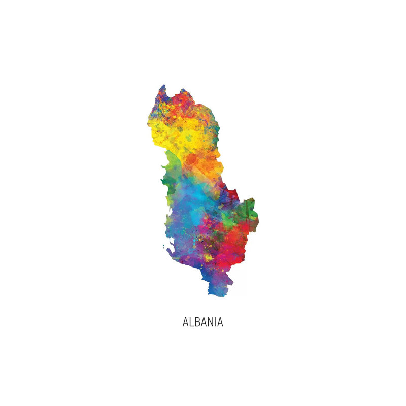 Albania Map by Michael Tompsett - Wrapped Canvas Gallery-Wrapped Canvas Giclée, 20.32 cm H x 30.48 cm W