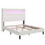 Très grand lit plateforme tapissier 50 "avec lumières DEL Cendi, blanc-1083879649-1083879651