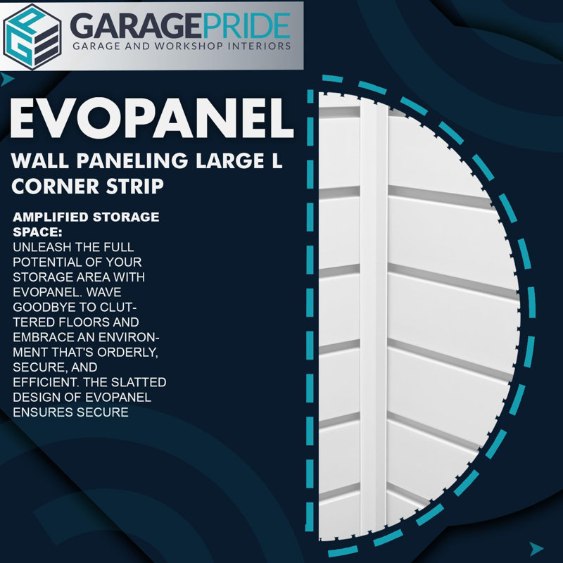 Symple Stuff Wall Paneling Large L Corner Strip - Conceal Joints Between Two Adjoining Corners of Symple Stuff - Easy to Install, Just Cut to Fit - Wall Decor | White (2440mm Long)