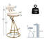 Tabouret de bar rond en velours sans accoudoirs avec dossier, ensemble de 2 chaises de comptoir rembourrées
