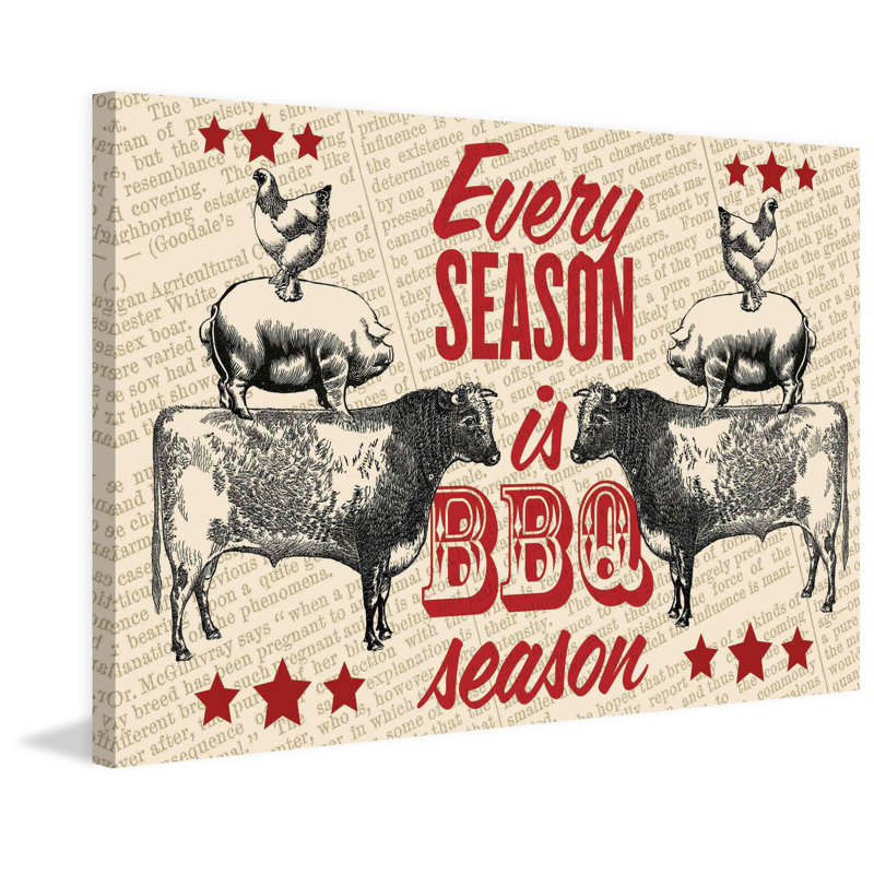 Bbq Season - Wrapped Canvas Print, 30cm H x 45cm W x 3.81cm D