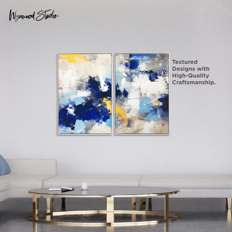 Show in Clouds Abstract Textured Framed Wall Art Set
