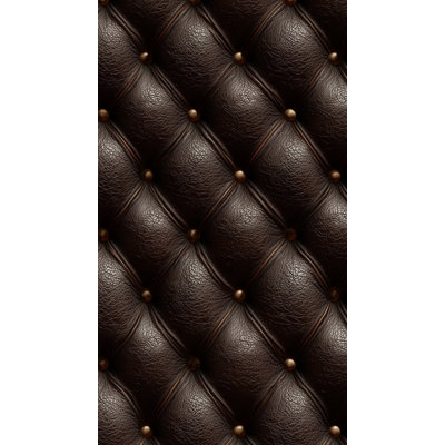 Tufted Leather Wallpaper Brown Geometric Wall Mural