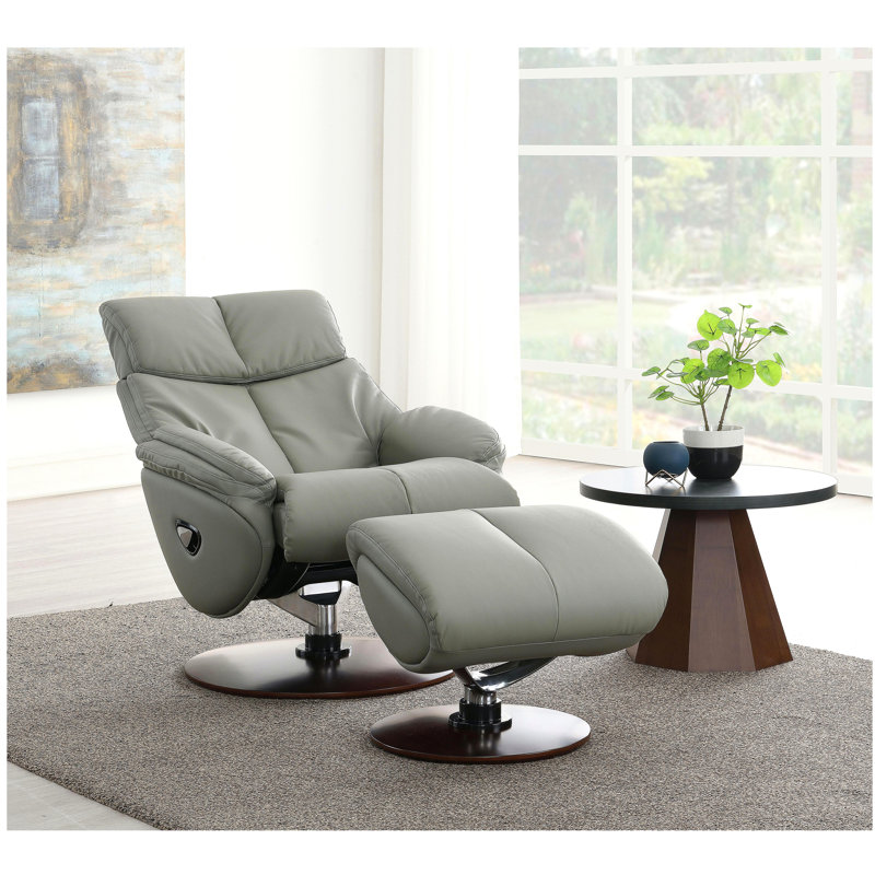 Fauteuil d'appoint en cuir fleur Kandoro