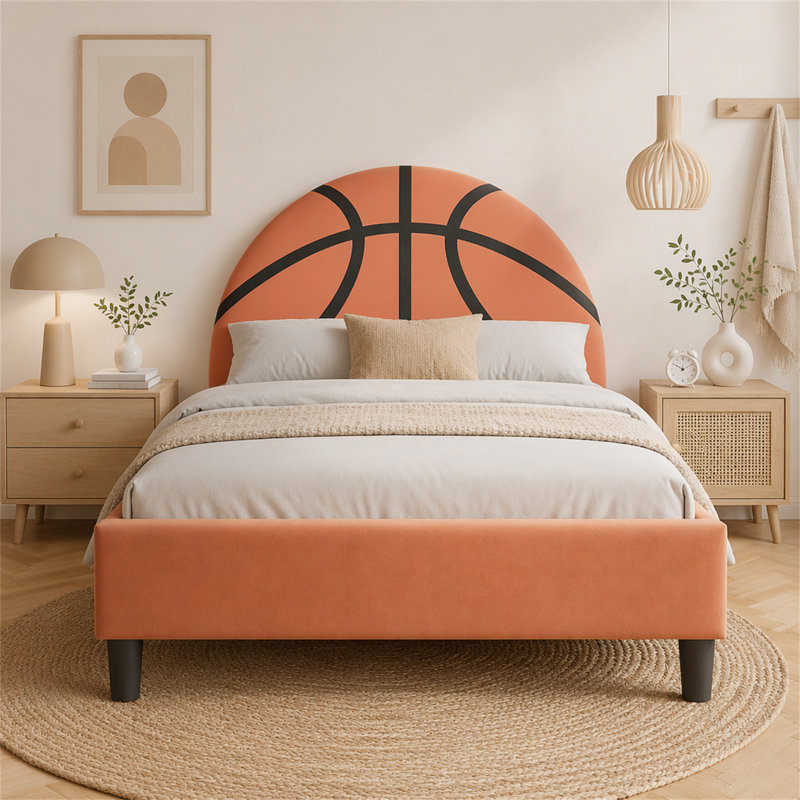 Lit plateforme sportif avec un design élégant pour les chambres d'enfants