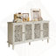 Buffet antique 60 "avec sculptures florales-1363701539