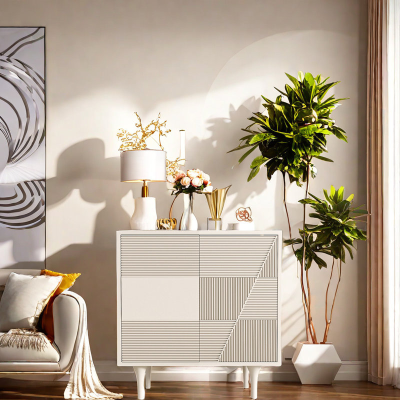 Modern Cream-Style Porch Cabinet Accent Cabinet
