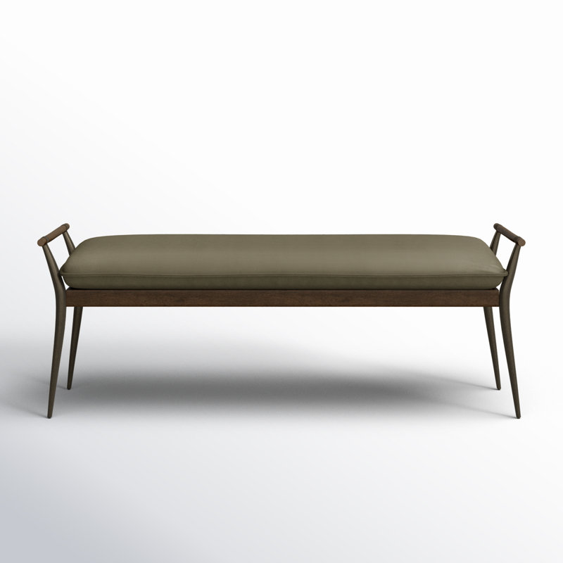 Charlotte Upholstered Bench, Modern Velvet Loden