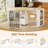 Kitchen Island With Extendable Dining Table For 1-2, Movable Kitchen Island With Storage Cabinet, Drawer, Side Spice Rack, Open Shelves And Led Lights-1298302639