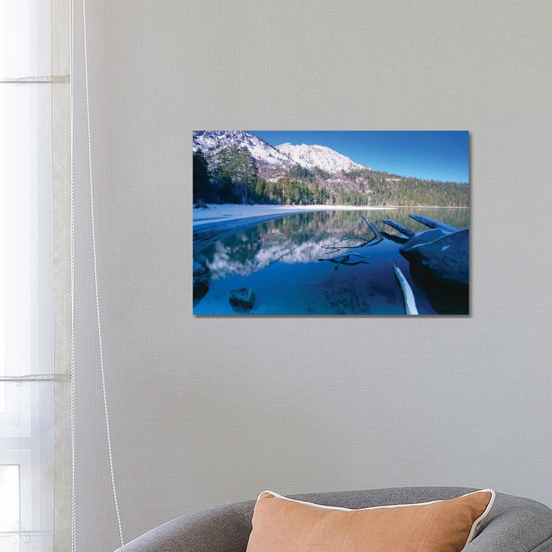 Tranquil Winter Bay Scene Emerald Bay Lake Tahoe California 1 Piece Wrapped Canvas Wall Art