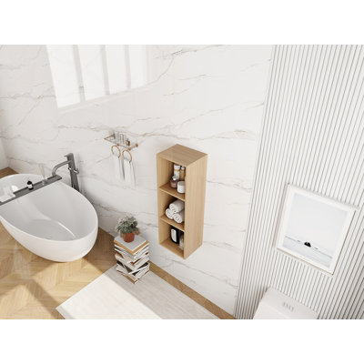 Petites tablettes de rangement murales de 12 pouces, convenant à une petite salle de bain, bureau, pièce de rangement, chêne original