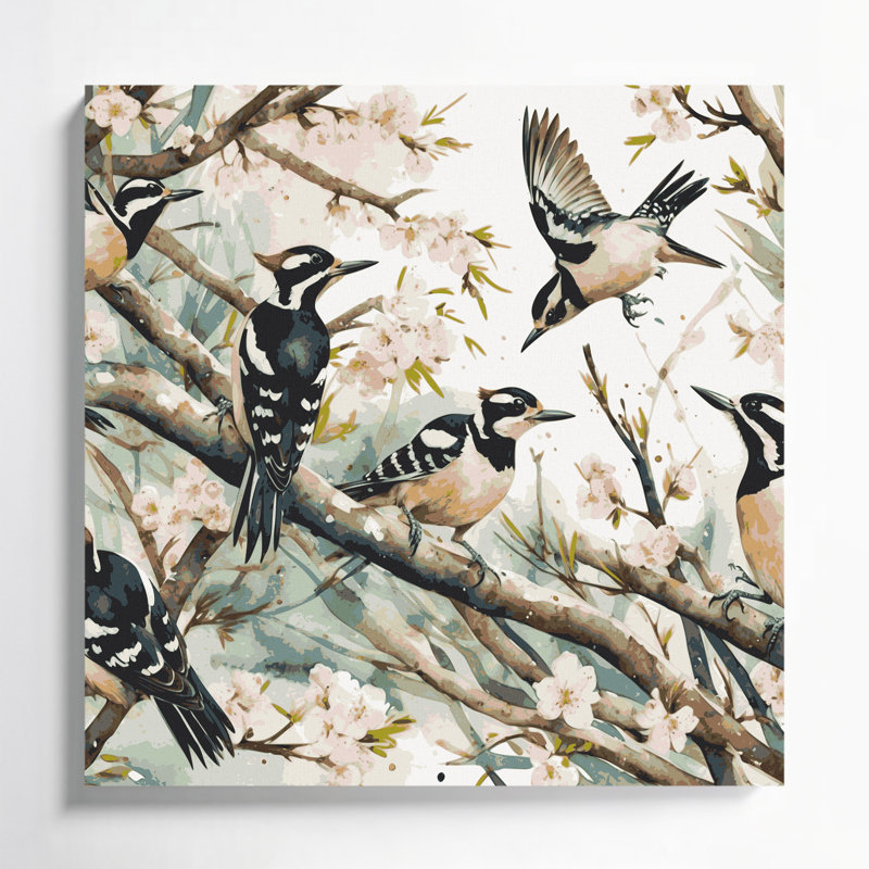 Birds Downy Woodpecker, H 12 po x l 12 po