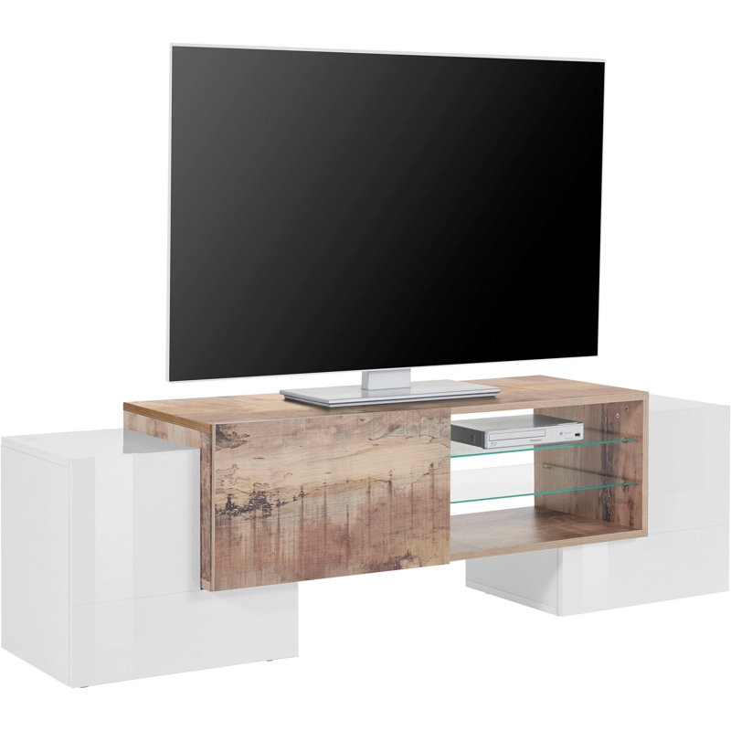 Beyounce Unfinished TV Stand for TVs up to 50", White/Brown